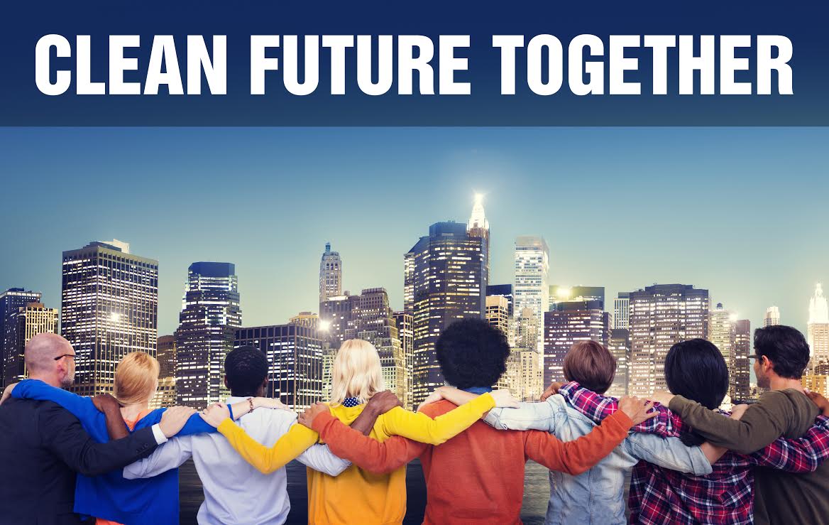 Future cleaning. Future together. Лозунг clean Future. The Future we are all in it together.